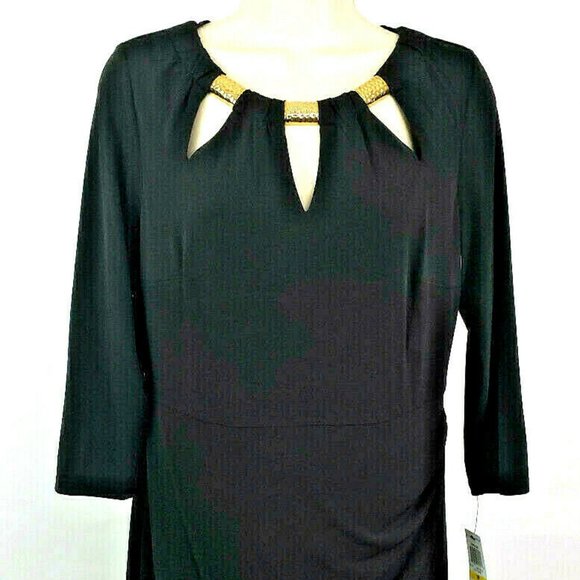 Thalia Sodi Fortaleza Macy's Deep Black Dress Med - Picture 2 of 14